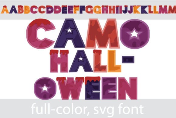 Camo Halloween: A Bold Color Fonts Choice for Seasonal Content