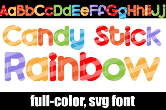 Candy Stick Rainbow: A Playful Color Fonts Choice