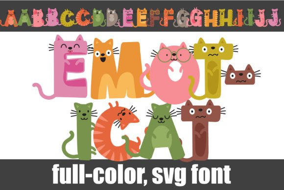 Emoticat: A Playful Color Fonts Asset for Creative Sellers