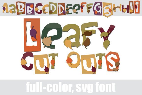 Leafy Cut Outs: Autumn Color Fonts for Digital Sellers