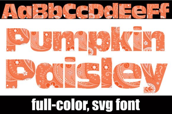 Pumpkin Paisley: A Vibrant Color Fonts Choice