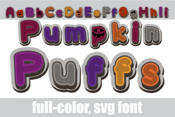 Pumpkin Puffs: A Playful Color Fonts Gem for Seasonal Content
