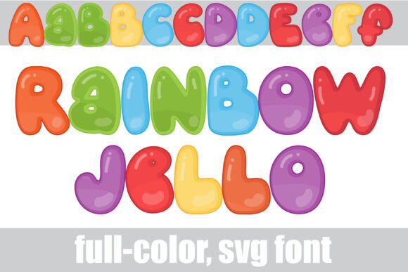 Rainbow Jello: A Vibrant Color Fonts Choice