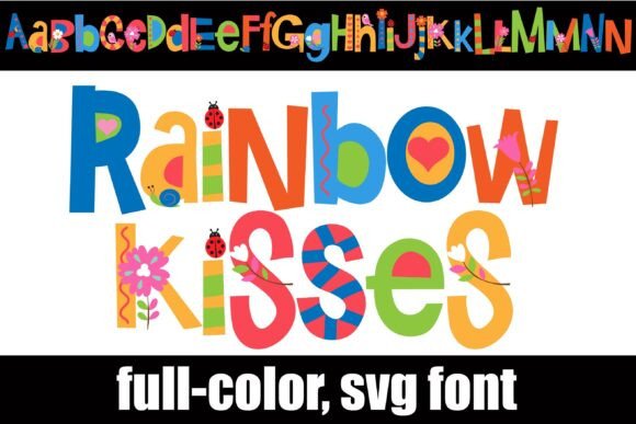 Rainbow Kisses: A Vibrant Color Fonts Choice