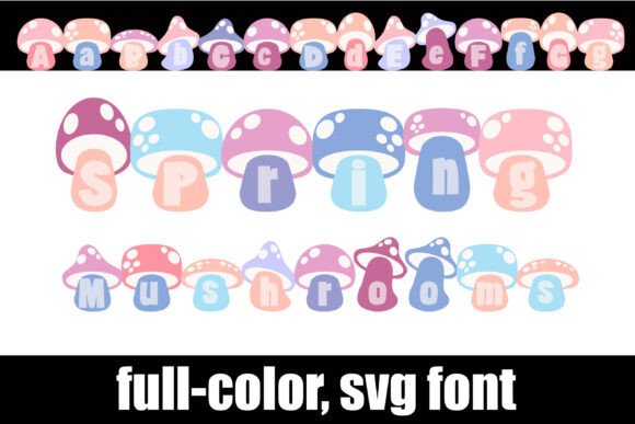 Spring Mushrooms: A Pastel Color Fonts Delight for Handmade Creators