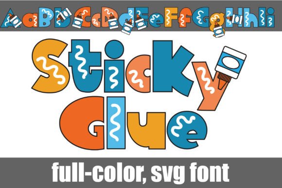 Sticky Glue: A Playful Color Font for Digital Product Sellers