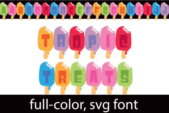 Tropic Treats: A Playful Color Font for Creative Sellers