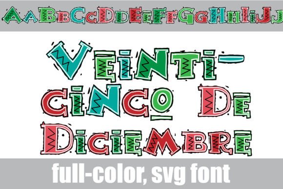 Veinticinco De Diciembre: Aztec Christmas Font in Real Embroidery